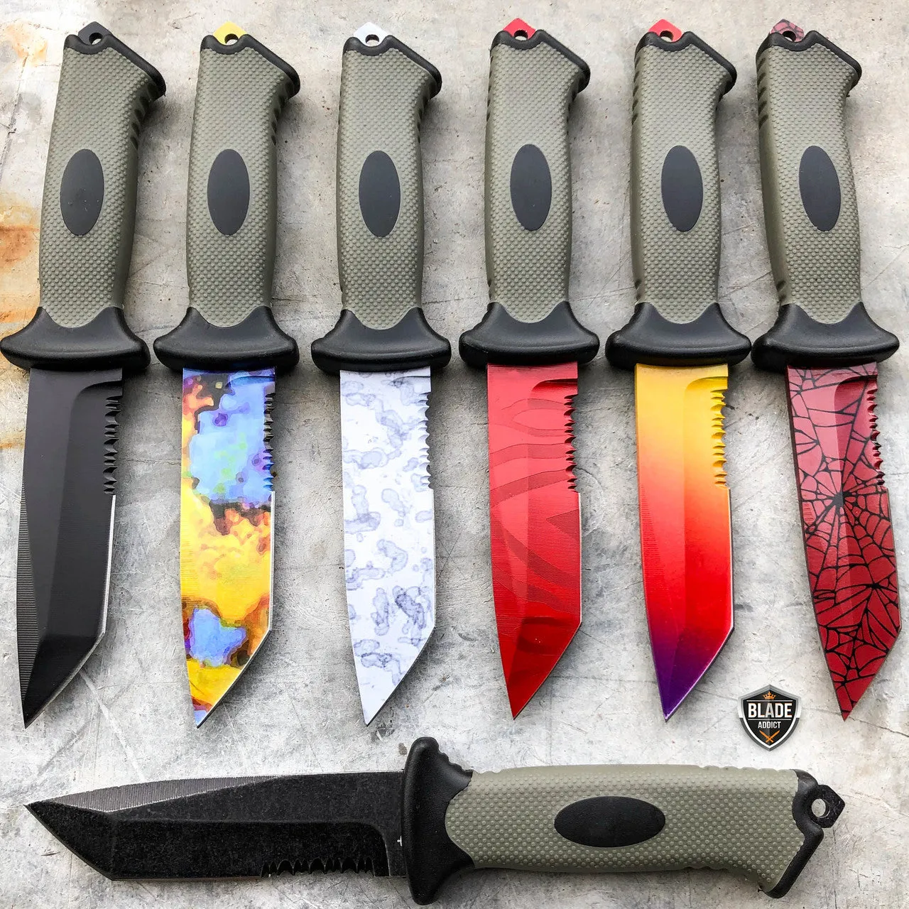 9.5" Tactical CSGO Ursus FIXED BLADE Counter Strike Hunting Survival Knife NEW