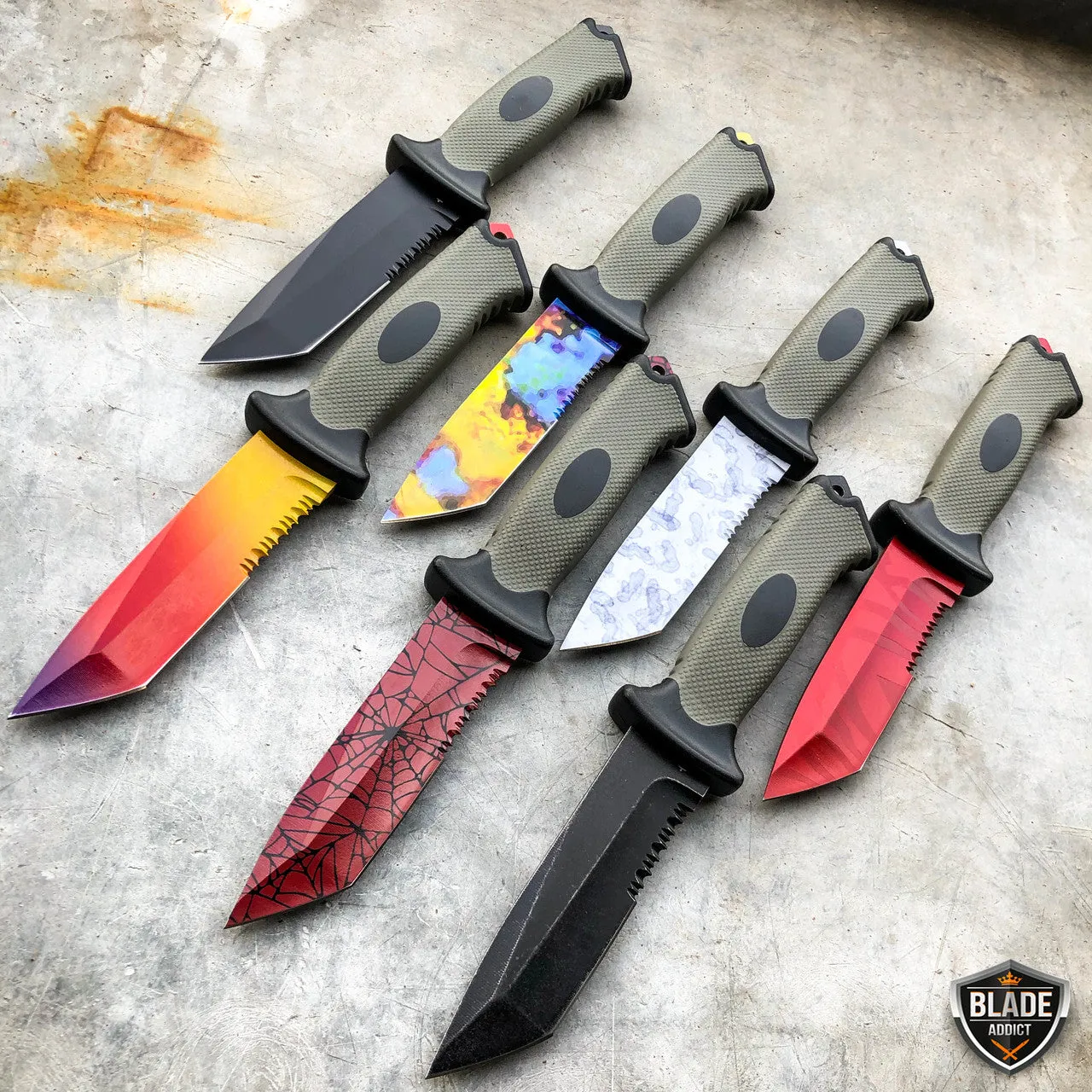 9.5" Tactical CSGO Ursus FIXED BLADE Counter Strike Hunting Survival Knife NEW