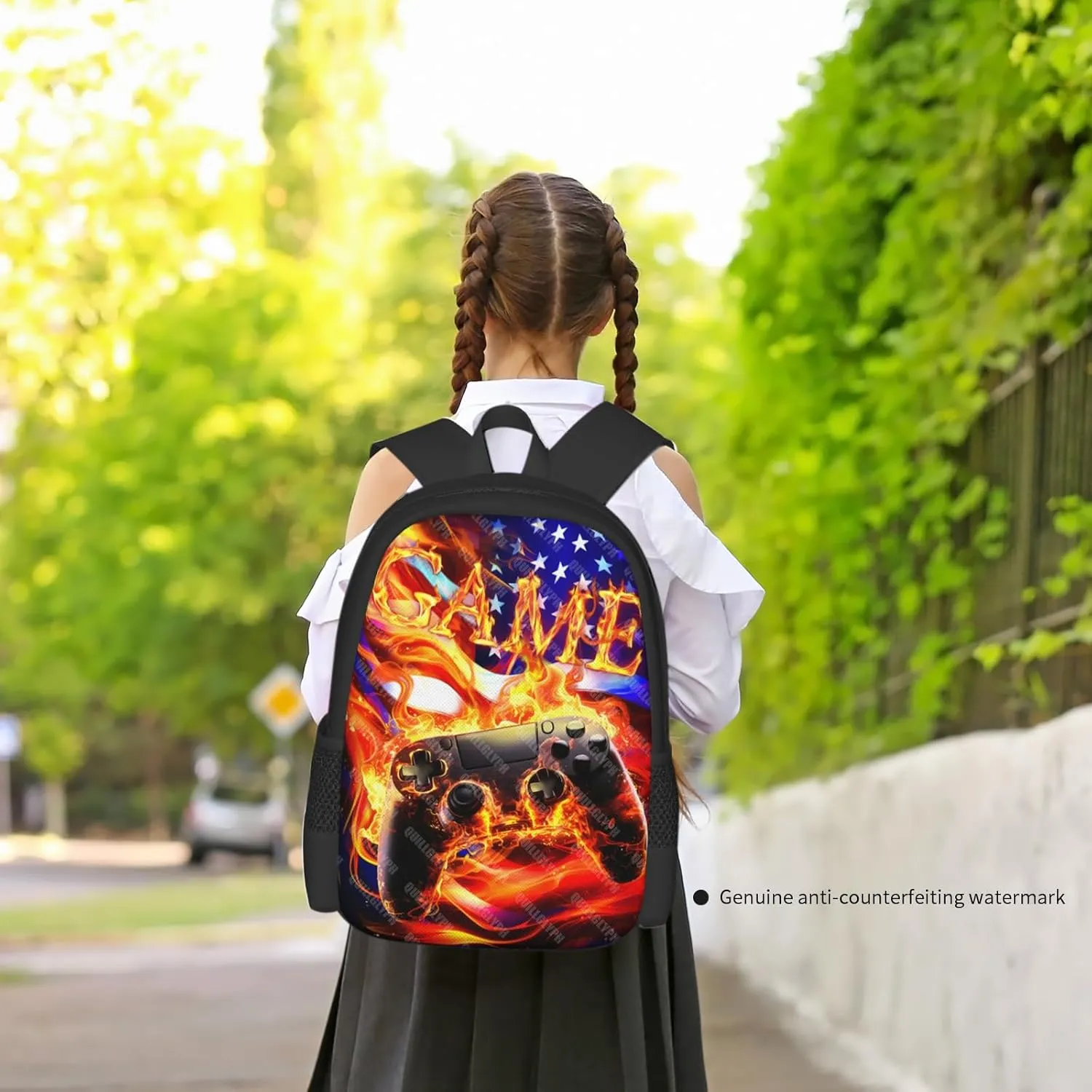 Abstract Gamepad Backpacks School Boys Backpack Ages 8-10 Video Games Gaming Backpack Water Resistant Bags Bookbag Travel Hiking Camping Daypack For Adults Teens Boys Girls