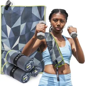 Acteon Quick Dry Microfiber Gym Towel, 4 Pack Odor-Free, Super Absorbent Workout Towels, Body Sweat