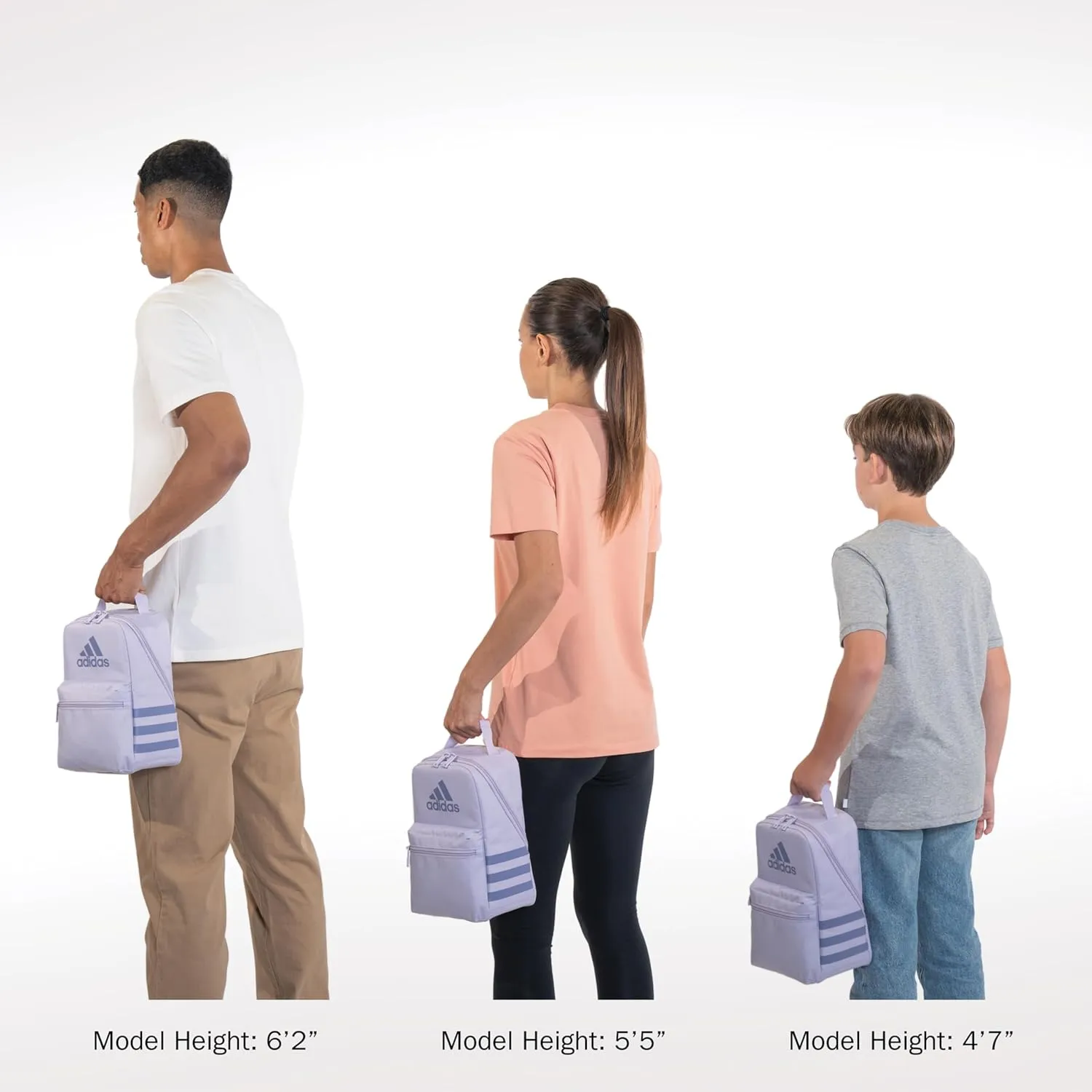 adidas Santiago Lunch Bag Cooler for Women and Men, Insulated Food Container Box with Mesh Pocket, Twill White/Clear Sky Blue/Pink Spark/3.0, One Size