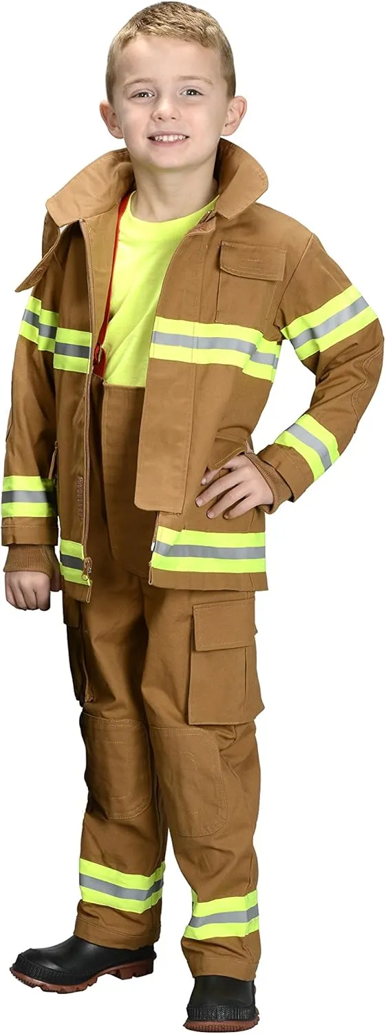 Aeromax PERSONALIZED Jr. Firefighter Suit/Bunker Gear, BLACK or TAN