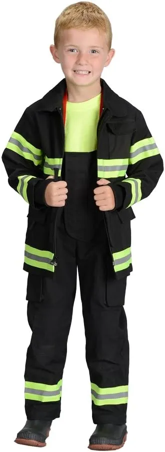Aeromax PERSONALIZED Jr. Firefighter Suit/Bunker Gear, BLACK or TAN