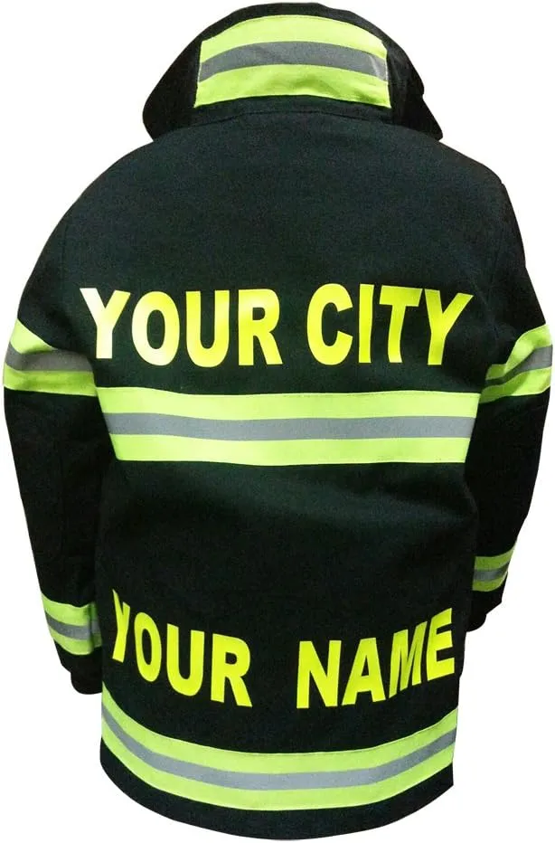 Aeromax PERSONALIZED Jr. Firefighter Suit/Bunker Gear, BLACK or TAN