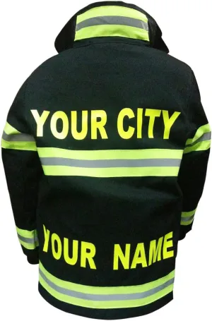 Aeromax PERSONALIZED Jr. Firefighter Suit/Bunker Gear, BLACK or TAN