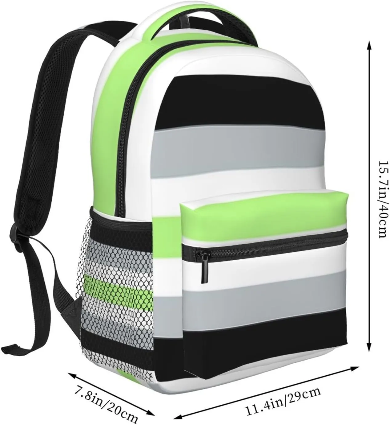 Agender flag Backpack Lightweight Laptop Backpack Casual Daypack Travel Double Shoulder Bag For Women Men