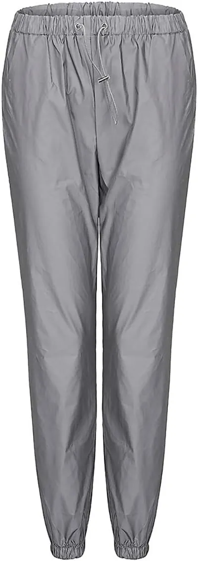 AIBEARTY Women Rave Reflective Tracksuit Zip Up Long Sleeves Jacket Jogger Pants with Pockets for Sport Party
