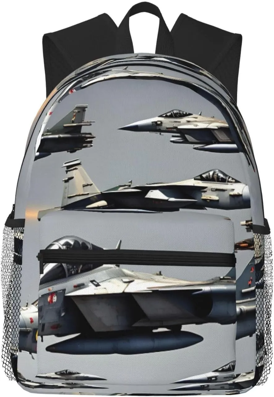 Aircraft Fighter Jets print Lightweight and comfortable backpack Casual Laptop Backpack for Travel Hiking