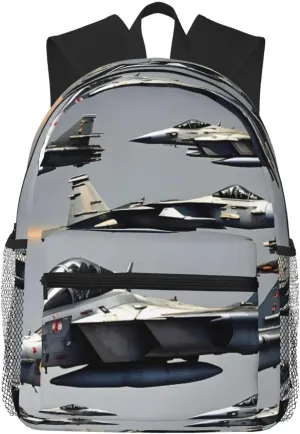 Aircraft Fighter Jets print Lightweight and comfortable backpack Casual Laptop Backpack for Travel Hiking