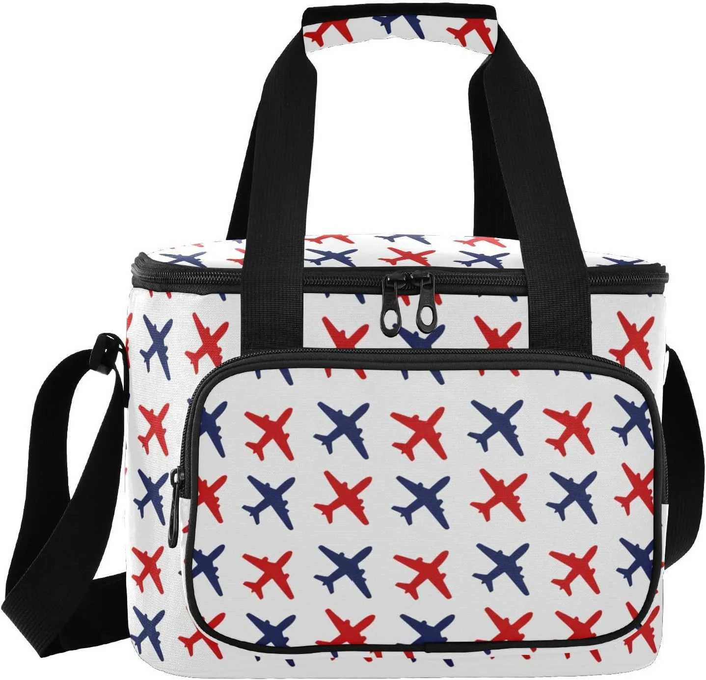 Airplane Transport White Insulated Cooler Bag for Women Men Leakproof 24 Can Camping Cooler Totes for Work Office Picnic