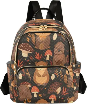 ALAZA Cute Beaver Small Backpack Purse for Women Travel Bag Lightweight Shoulder Bag Fashion Daypack
