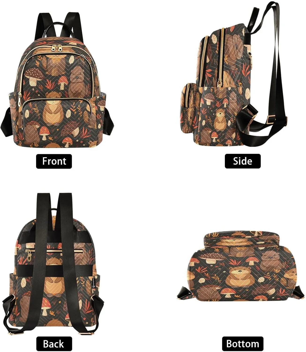 ALAZA Cute Beaver Small Backpack Purse for Women Travel Bag Lightweight Shoulder Bag Fashion Daypack