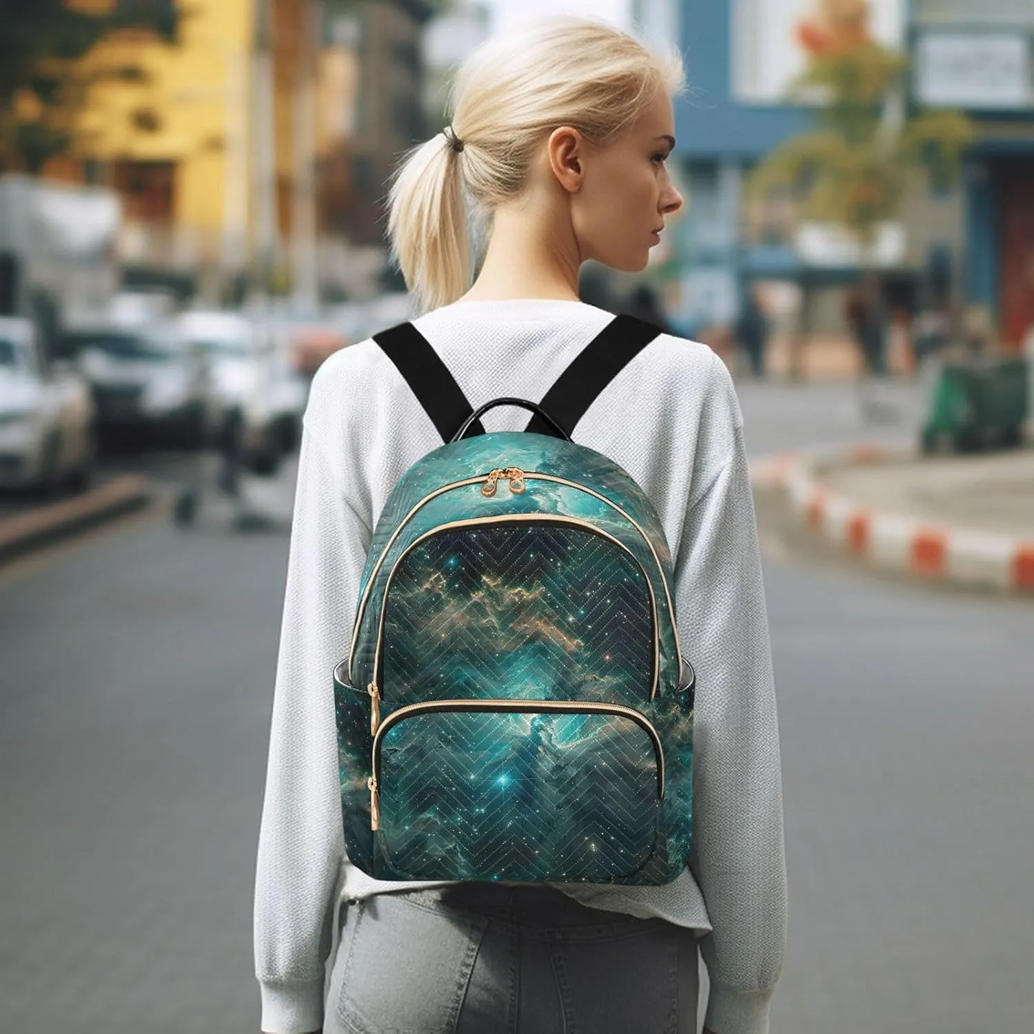 ALAZA Galaxy Starry Sky Mini Backpack Purse for Women Travel Bag Lightweight Shoulder Bag Fashion Daypack