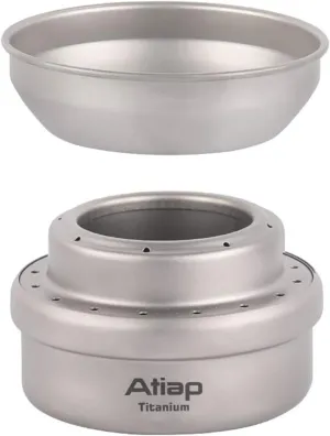 Alcohol Stove with Cover Titanium Portable Camping Backpacking Hiking Stove with Carry Bag (Stove Cover)