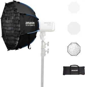 amaran Octa Dome 60 Softbox,One-snap 60cm (2ft) Large Octagonal Bowens Mount Softbox Built for Quick Setups for 60/100/200 amaran 150c 300c,Aputure LS 300 600 (Octa Dome 60)