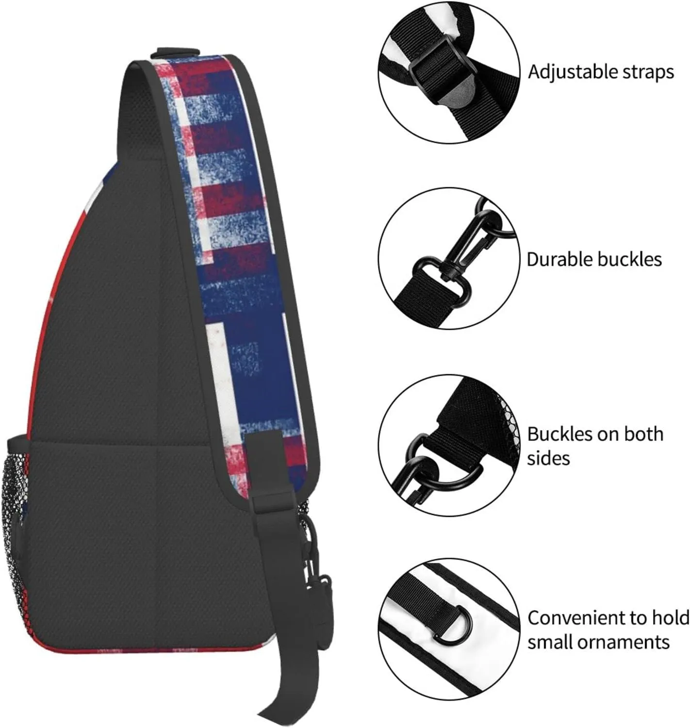 American Flag and Norwegian Flag Hiking Daypacks Cross-body Sling Backpack for Men Women Outdoor Cycling Hiking Travel
