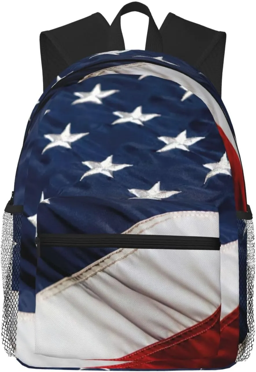 American Flag Print Backpack For Men And Women Lightweight Backpack Casual Daypack For Workplace Travel