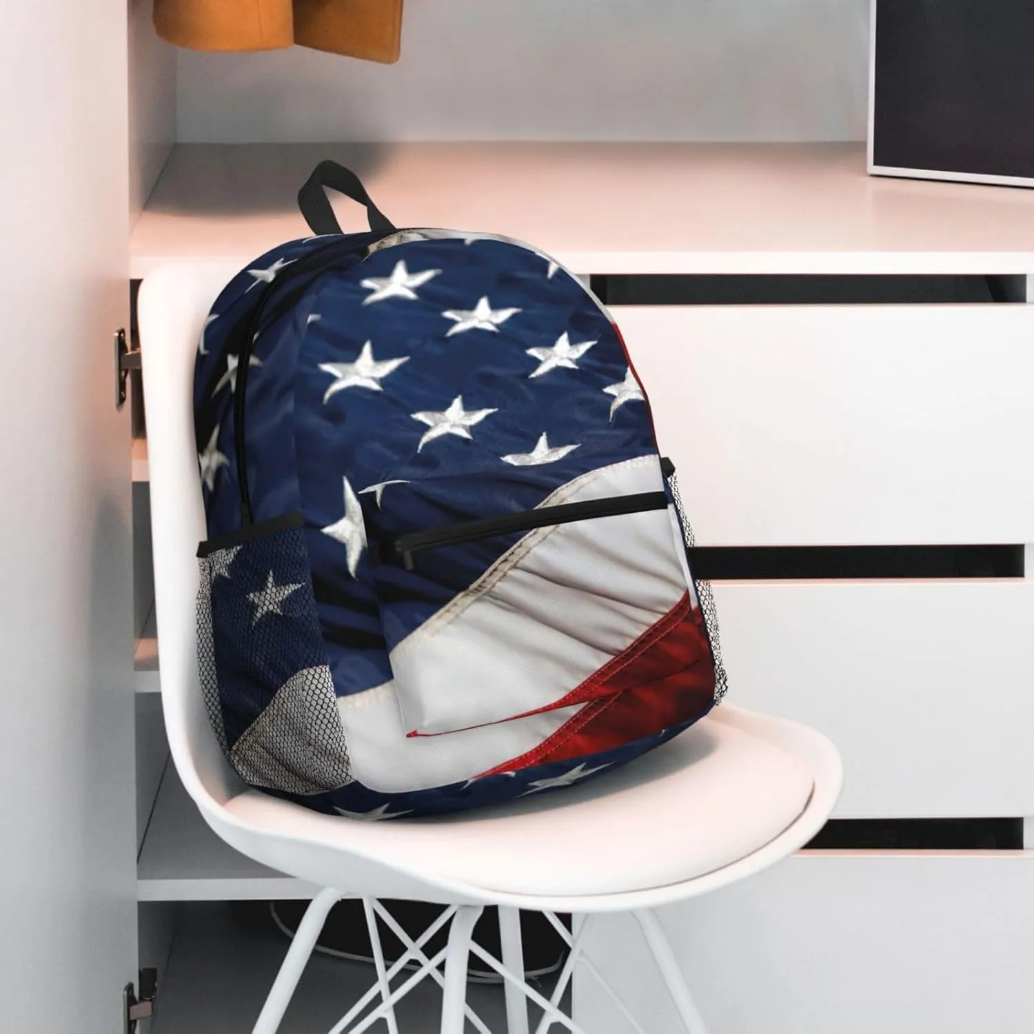 American Flag Print Backpack For Men And Women Lightweight Backpack Casual Daypack For Workplace Travel