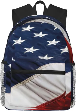 American Flag Print Backpack For Men And Women Lightweight Backpack Casual Daypack For Workplace Travel