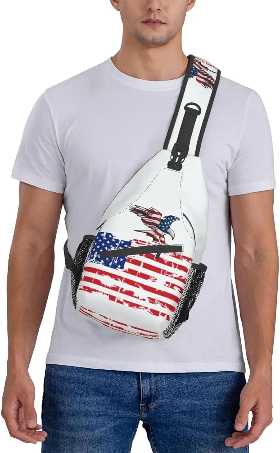 American Flag Shoulder Bag American Sling Backpack Daypack Casual Backpack Hiking Bag America Backpack Bag