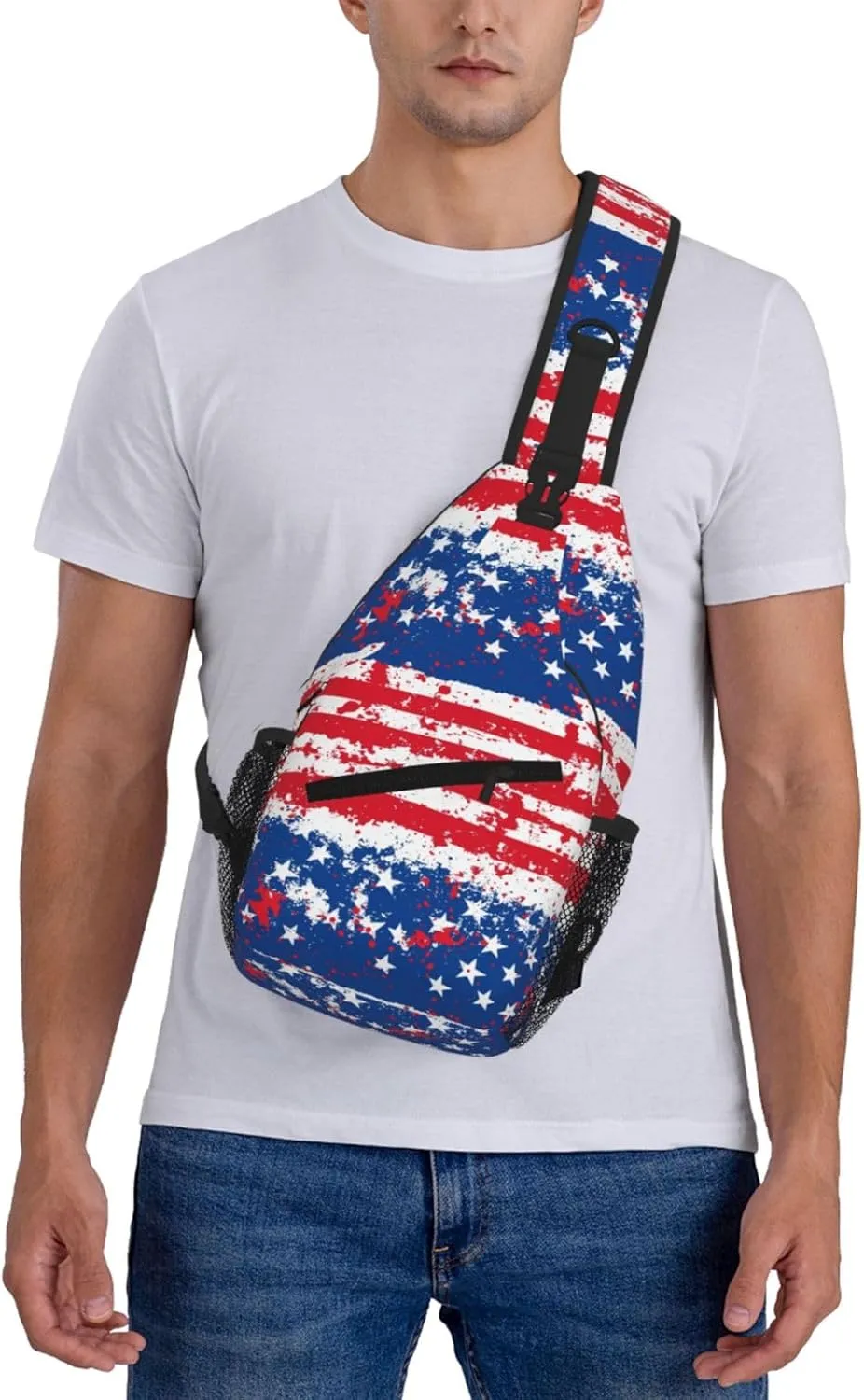 American Flags Sling Bag Crossbody Backpack Shoulder Daypack Multipurpose Cross Body Chest Bag for Men Women Travel Hiking Sports Gym