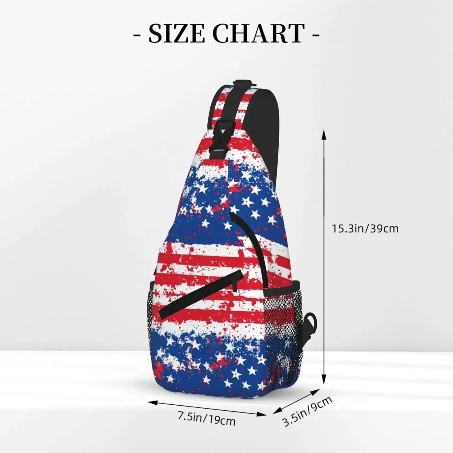 American Flags Sling Bag Crossbody Backpack Shoulder Daypack Multipurpose Cross Body Chest Bag for Men Women Travel Hiking Sports Gym