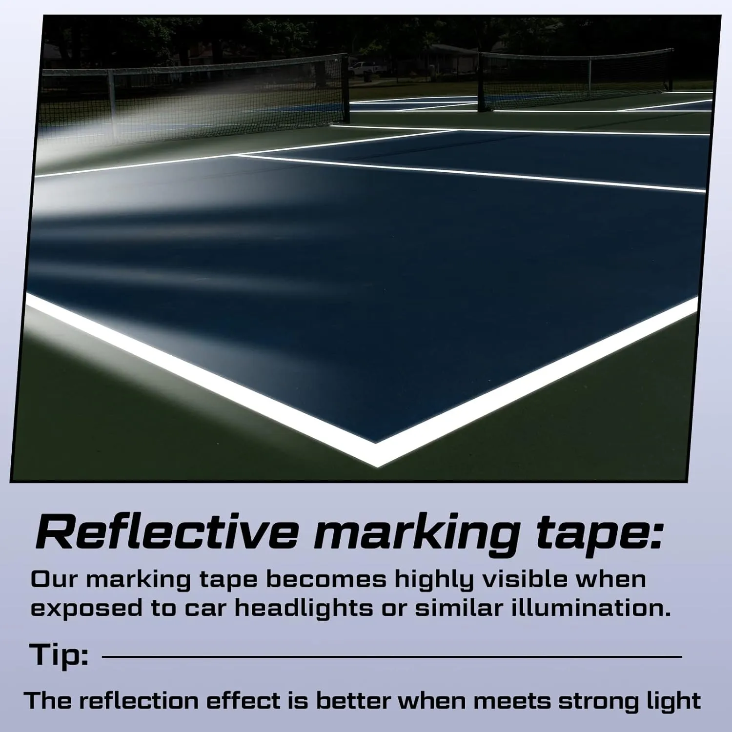 Amylove 230 Ft Driveway Basketball Tape Outdoor Court Tape Adhesive Court Marking Tape Court Lines for Tennis Badminton Parking Floor Pavement Driveway Indoor, 2 in Wide (White, PVC)