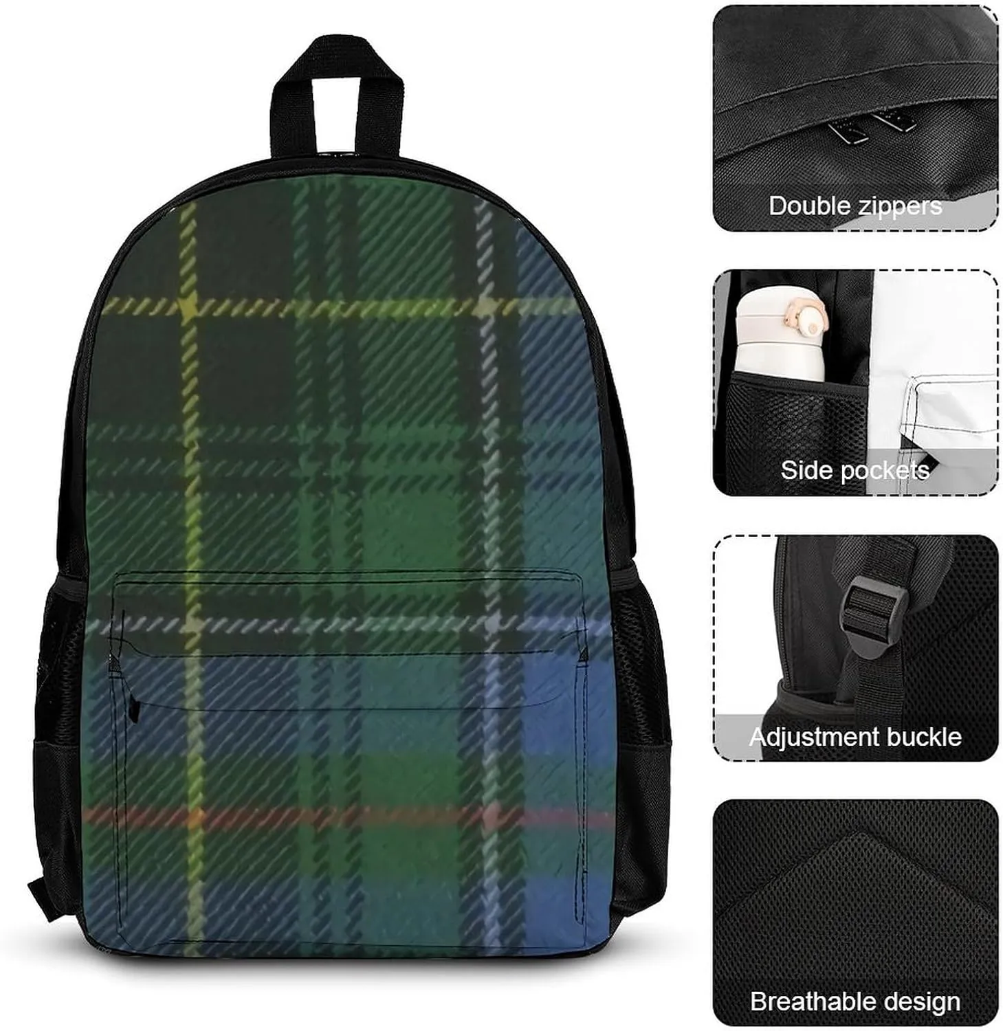 Ancient Original Scottish Lightweight Pocket Backpack Crossbody Lunch Bag Set Unisex