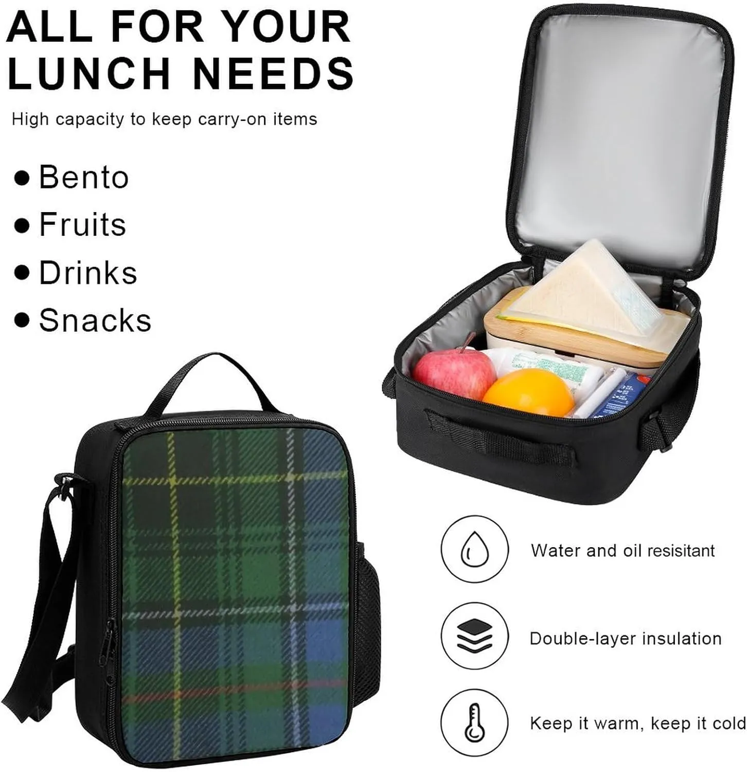 Ancient Original Scottish Lightweight Pocket Backpack Crossbody Lunch Bag Set Unisex