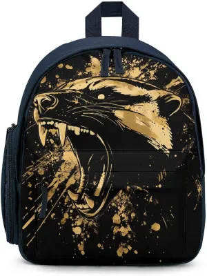 Anger Honey-Badger Roaring Small Travel Laptop Backpack Casual Daypack with Side Pockets for Shopping Work