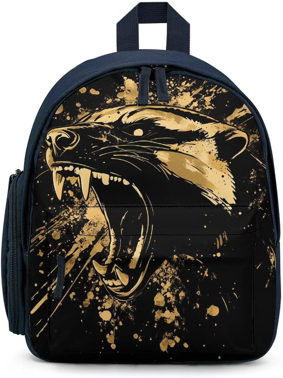 Anger Honey-Badger Roaring Small Travel Laptop Backpack Casual Daypack with Side Pockets for Shopping Work