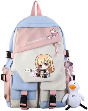 Anime My Dress Up Darling Marin Kitagawa dokidoki Backpack Cosplay Kawaii Backpack With Pendant Duck (5)