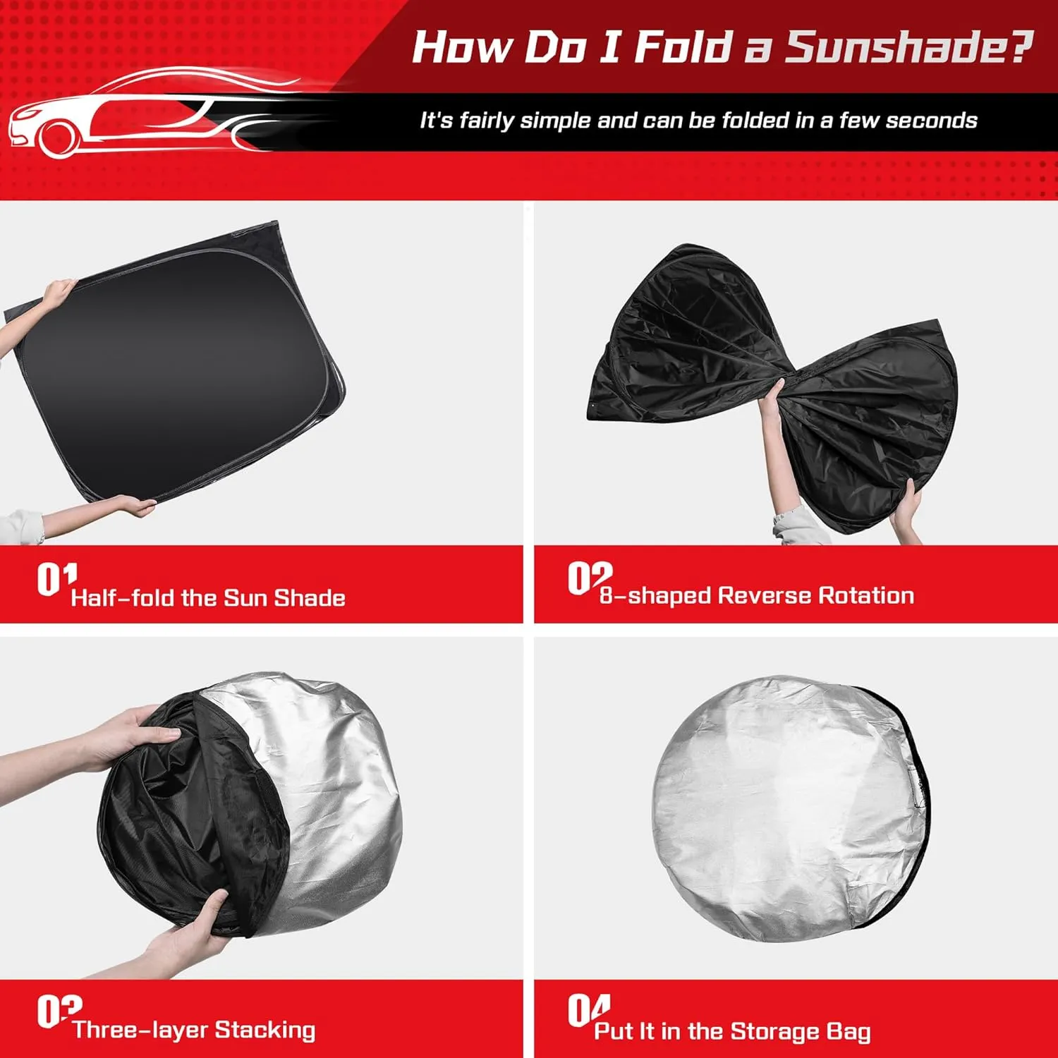 ARISMOTOR Windshield Sun Shade for GMC Acadia 2024-2025, Custom Fit Foldable Front Window Sunshade Sun Visor Protector, Block UV Rays Keep Your Car Cooler