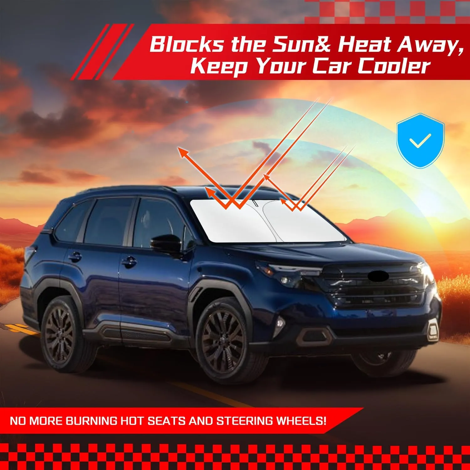 ARISMOTOR Windshield Sun Shade for Subaru Forester 2025, Custom Fit Foldable Front Window Sunshade Sun Visor Protector, Block UV Rays Keep Your Car Cooler