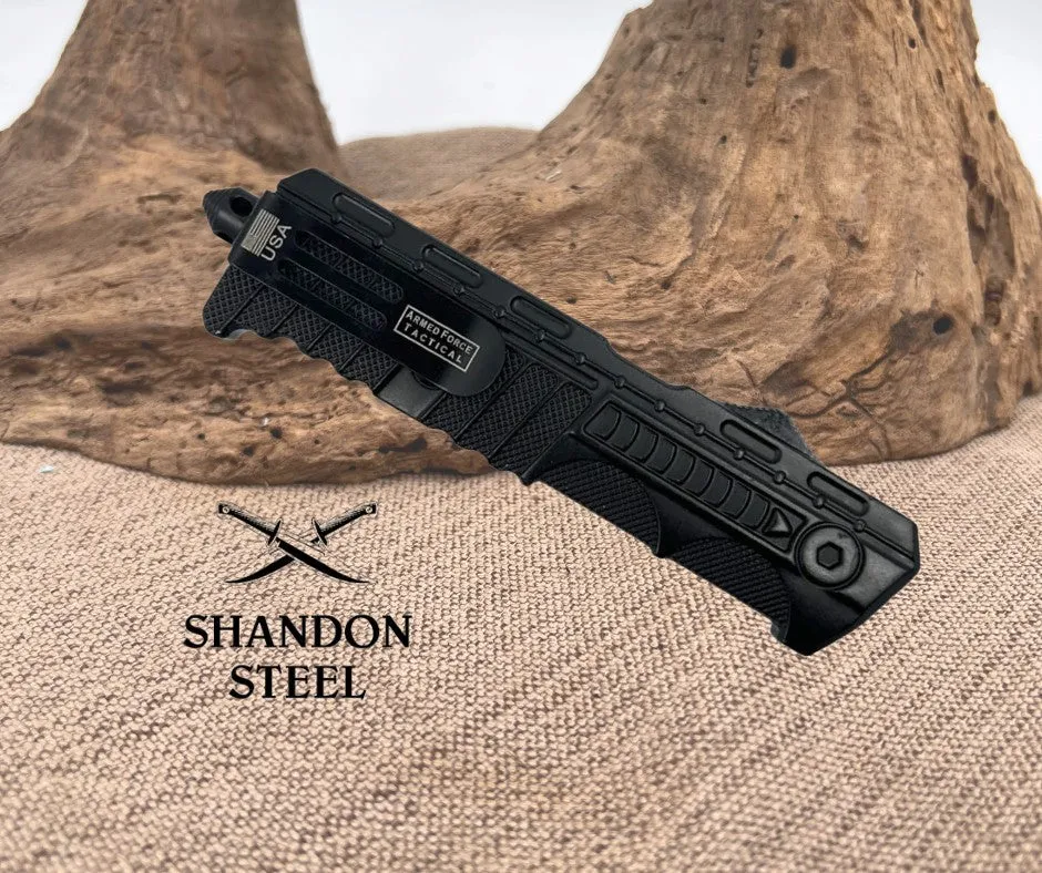 Armed Force Tactical 5.5" OTF Knife with Tanto Blade 264BKTP