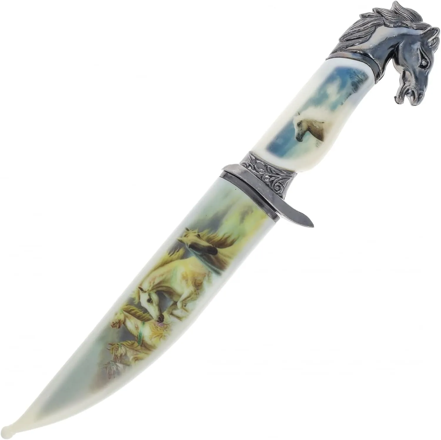 ASR Outdoor 13 Inch Collectors Hunting Knife Decorative Scabbard and Handle with Animal Head (Many Styles)