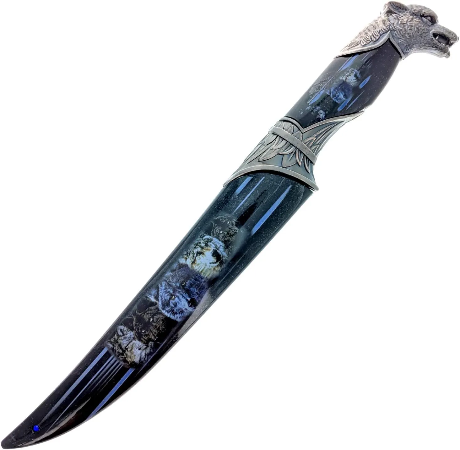 ASR Outdoor 13 Inch Collectors Hunting Knife Decorative Scabbard and Handle with Animal Head (Many Styles)