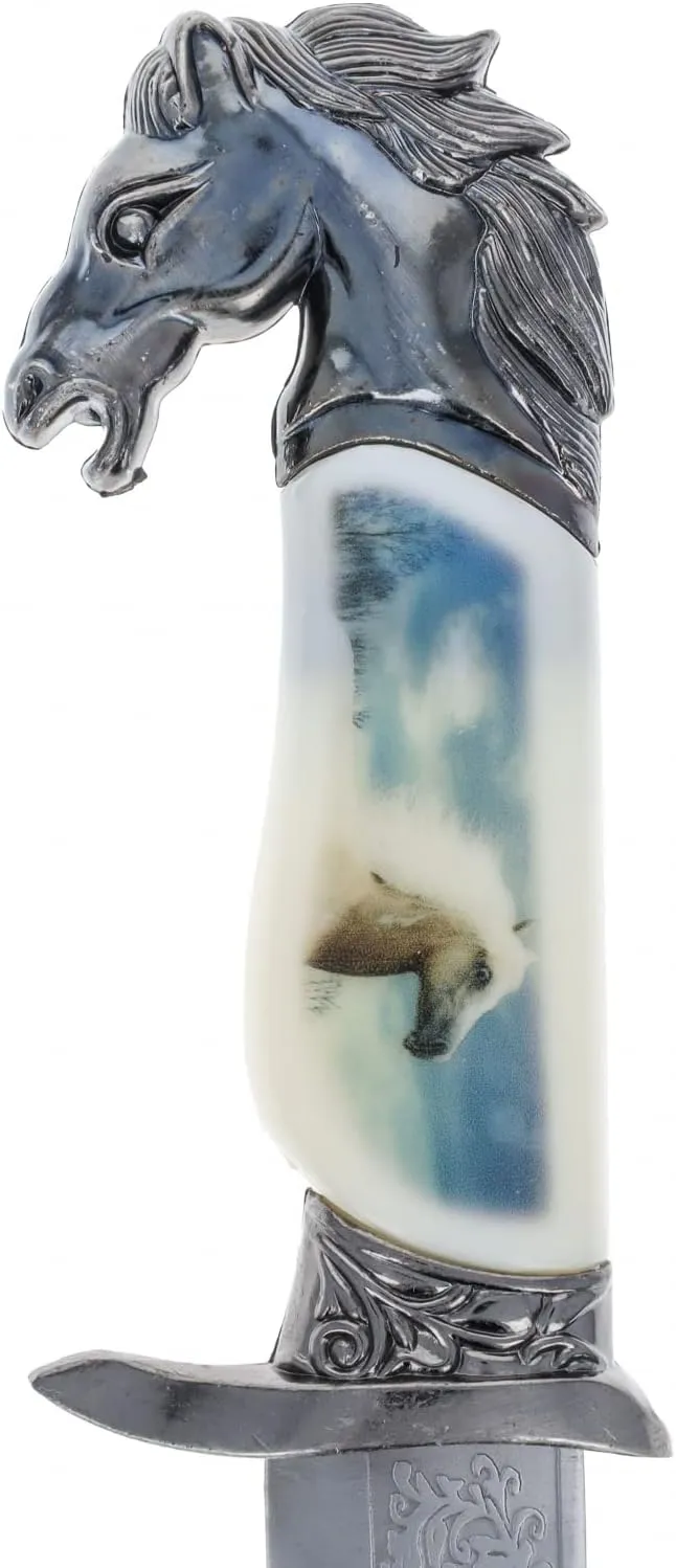 ASR Outdoor 13 Inch Collectors Hunting Knife Decorative Scabbard and Handle with Animal Head (Many Styles)
