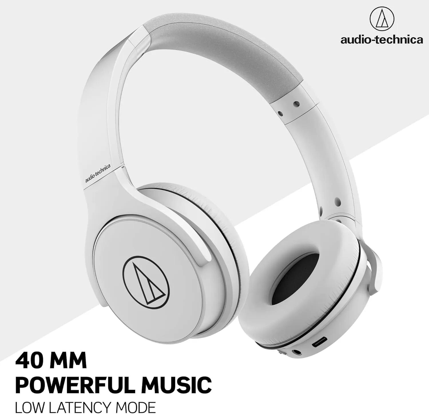 Audio-Technica ATH-S220BTWH Wireless On Ear Headphones, White, Adjustable