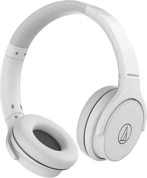 Audio-Technica ATH-S220BTWH Wireless On Ear Headphones, White, Adjustable