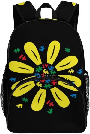 Autism Awareness Month Backpack for Worker Teacher Business Hiking Travel Bag Shoulders Bag