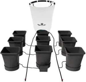 AutoPot 9 Pot XL Indoor Hydroponic System with 6.6 Gallon Pots and 25 Gallon PRO Flexi Tank, Black