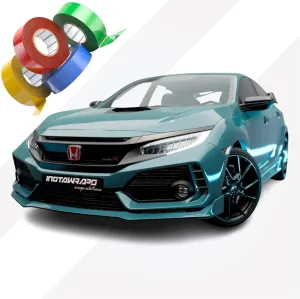 Avery Chrome Delete Tape Stripe | Vinyl Film Car Wrap Custom Stripes | Gloss Aqua Blue | 636-O | 1" x 25ft | Instawraps Heat Resistance Pro Wrapping Glove - Included