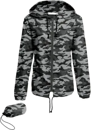Avoogue Raincoat Women Lightweight Waterproof Rain Jackets Packable Outdoor Hooded Windbreaker