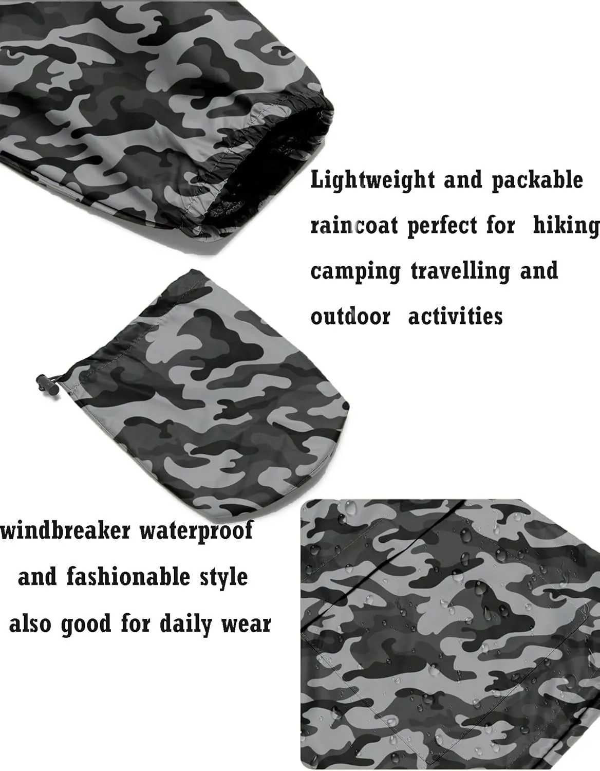 Avoogue Raincoat Women Lightweight Waterproof Rain Jackets Packable Outdoor Hooded Windbreaker