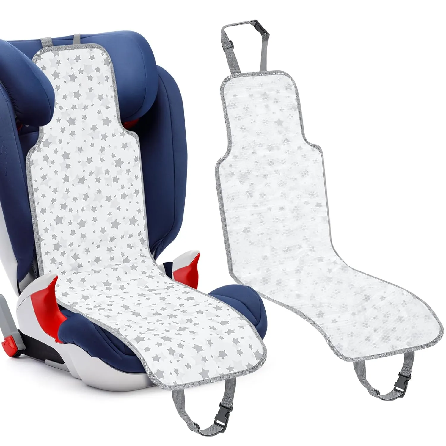 Baby Car Seat Cooling Pad Foldable Car Seat Cooler for Baby Toddler Kid, Soft Breathable Multifunctional Universal Stroller High Chair for Hot Weather(Star)