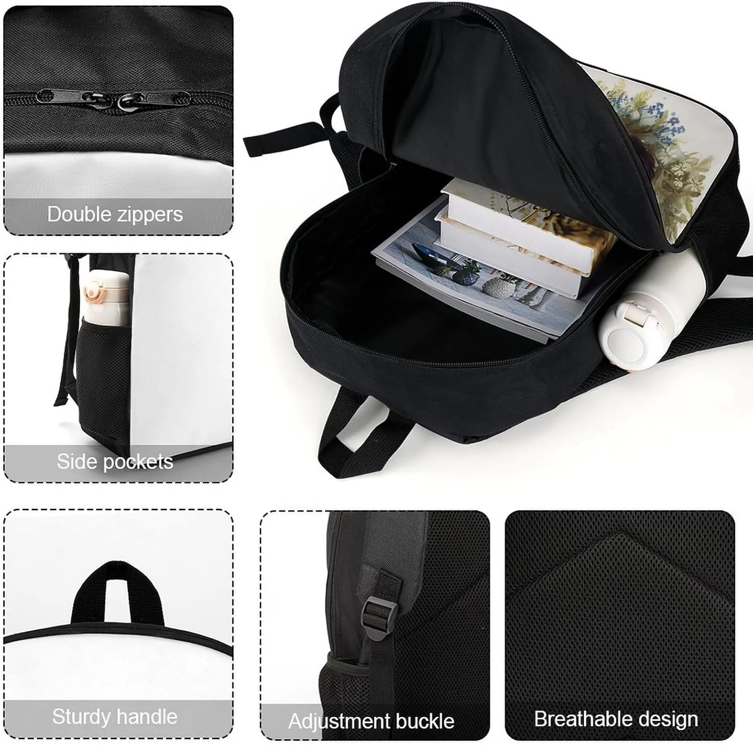 Backpack A Sleeping Fox 17 Inch Travel Backpack, Large Hiking Bag Sports Picnic Camping Backpack