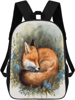 Backpack A Sleeping Fox 17 Inch Travel Backpack, Large Hiking Bag Sports Picnic Camping Backpack
