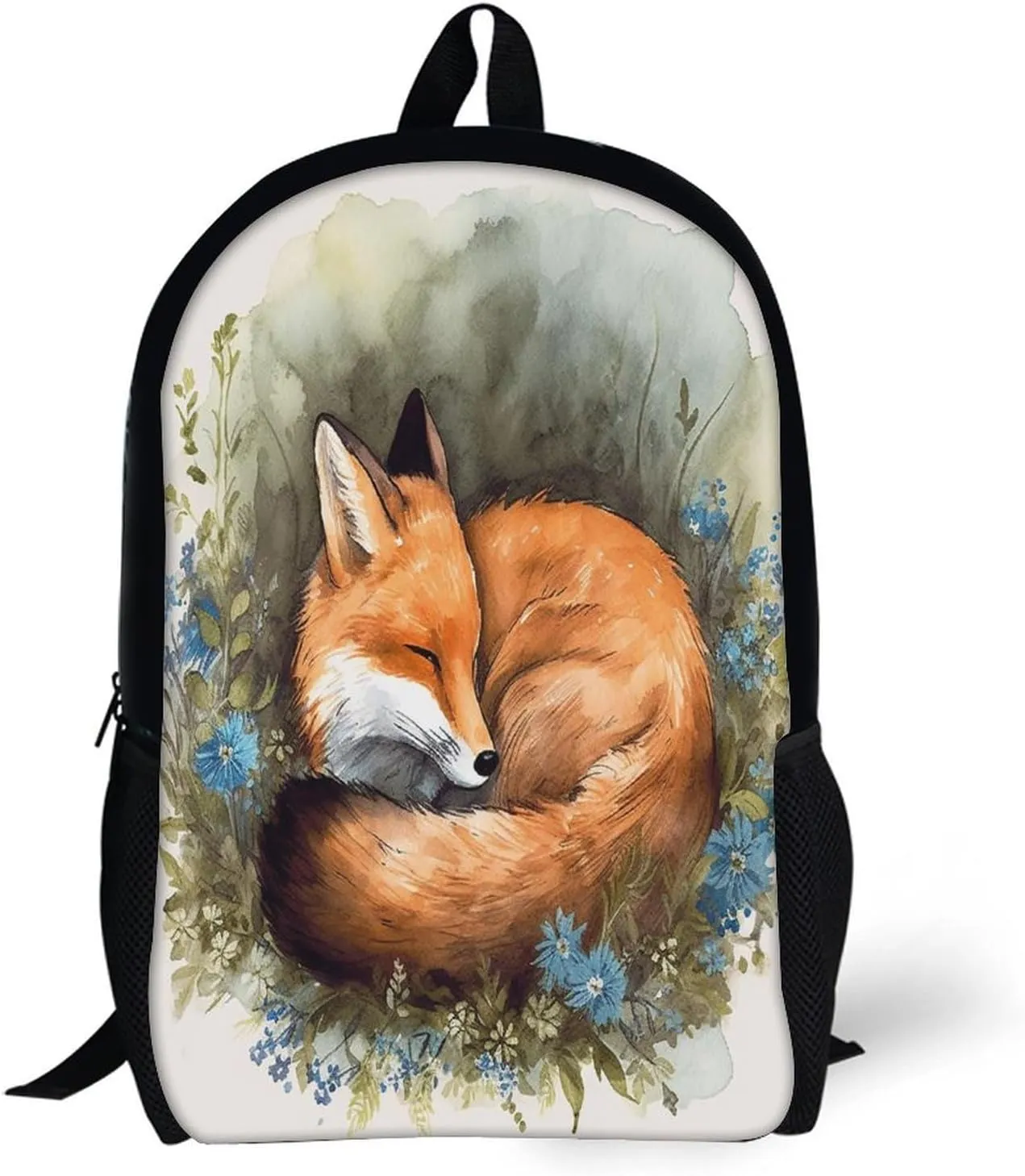 Backpack A Sleeping Fox 17 Inch Travel Backpack, Large Hiking Bag Sports Picnic Camping Backpack