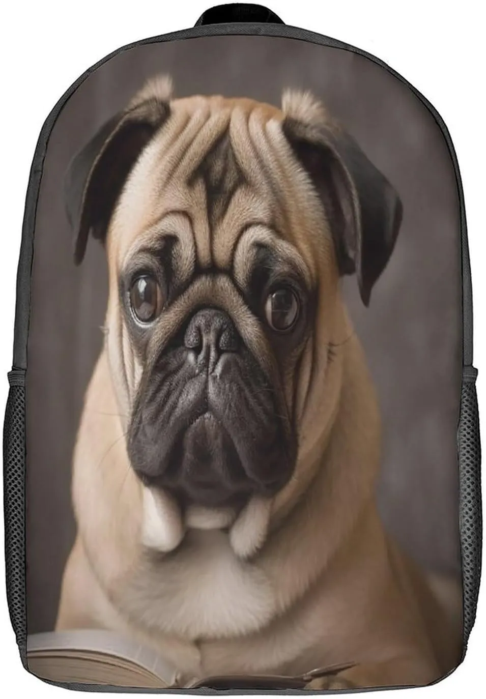 Backpack Animal Pug Dog 17 Inch Travel Backpack, Large Hiking Bag Sports Picnic Camping Backpack